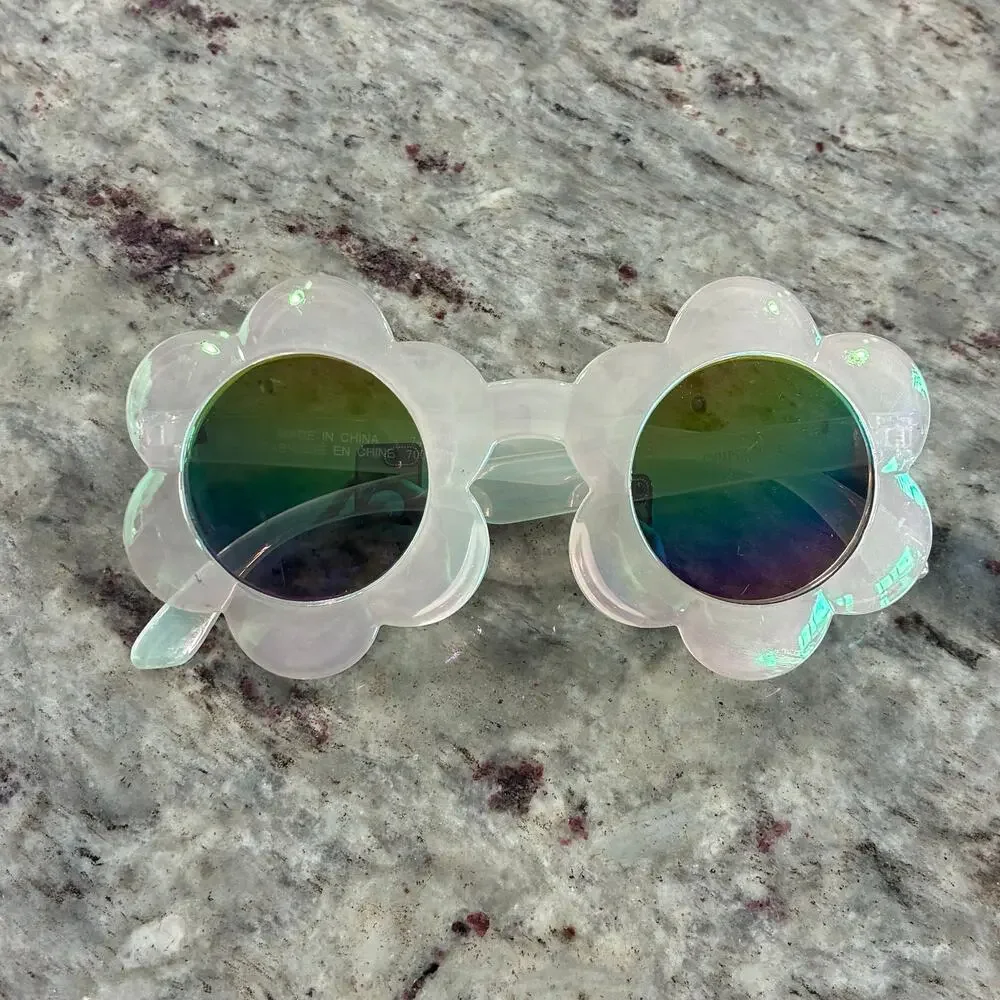Gymboree Flower Sunglasses Girls Iridescent Daisy Round UV